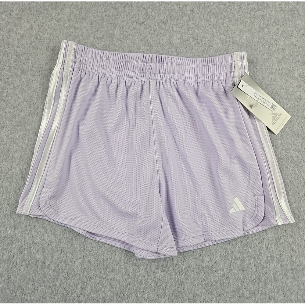 Adidas Girls Size Large Pacer 3" Running Shorts Purple Activewear Athleisure NWT